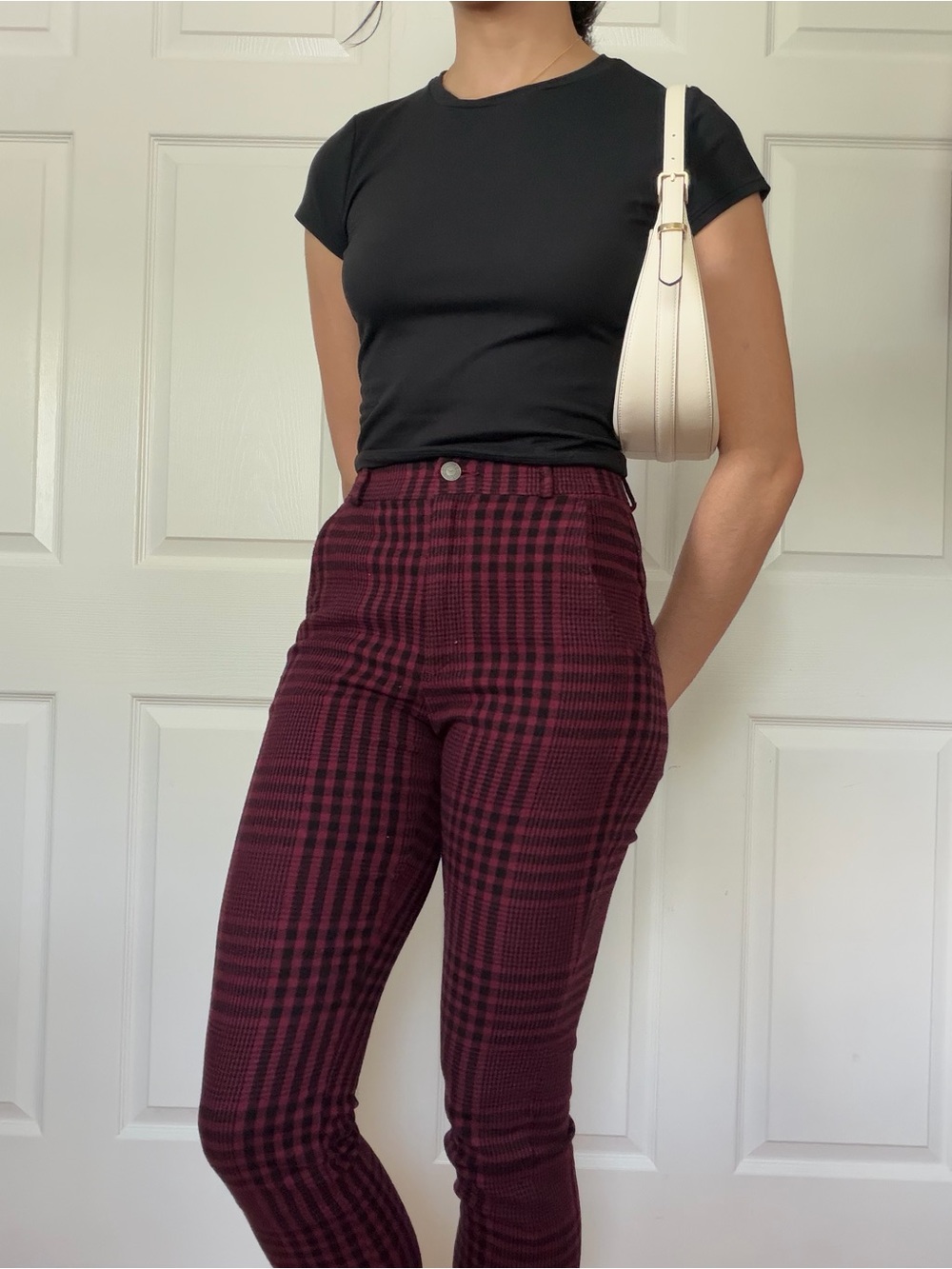 Plaid High-Rise Skinny Pants 🖤